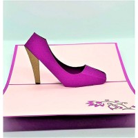 Handmade 3D Pop Up Card,purple High Heels,shoes,fashion Card,blank Greeting Card,thank You Card,birthday Card,celebrations Card,mother's Day Card,hen Party Card
